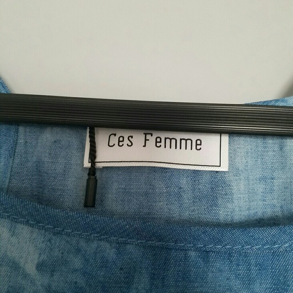 Blue denim tie-dye applique tank - Picture 7 of 8